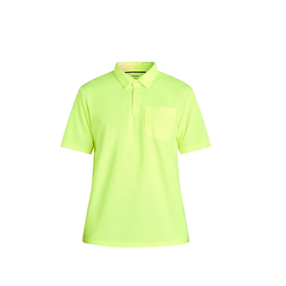 Brahma Mens Polo Work Shirt Short Sleeves Acid Yellow Size S NWT